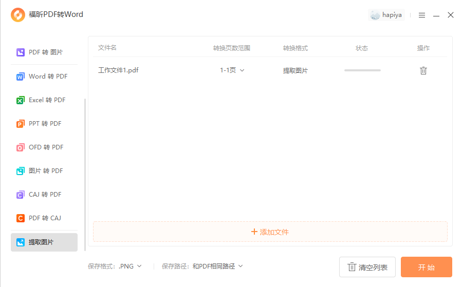 福昕pdf转word-提取图片