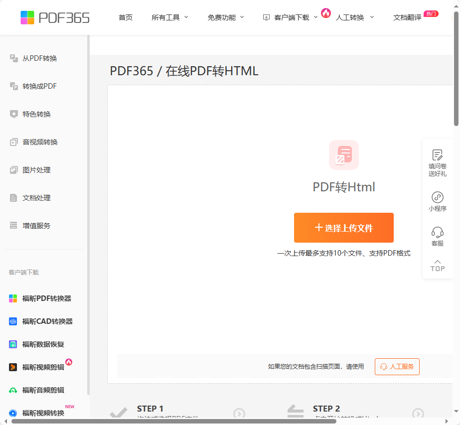 PDF文件转换为HTML