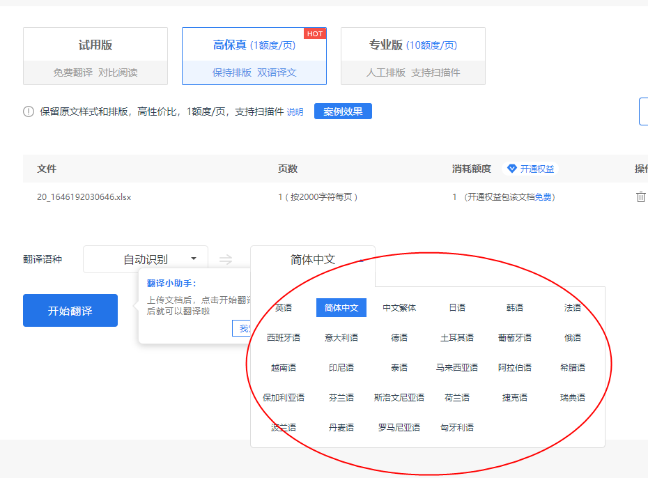 word文档在线翻译